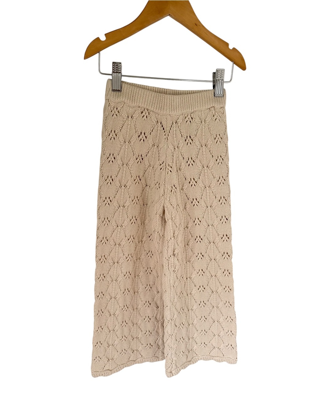 Zara Cream Crochet Knit Pull-On Pants 5T